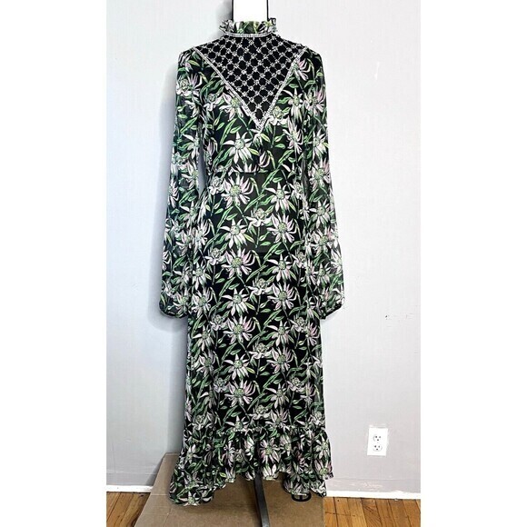 Dodo Bar Or Angelina Floral Print Jeweled Maxi Dress Long Sleeve‎ Formal 44/8 US - Picture 2 of 16